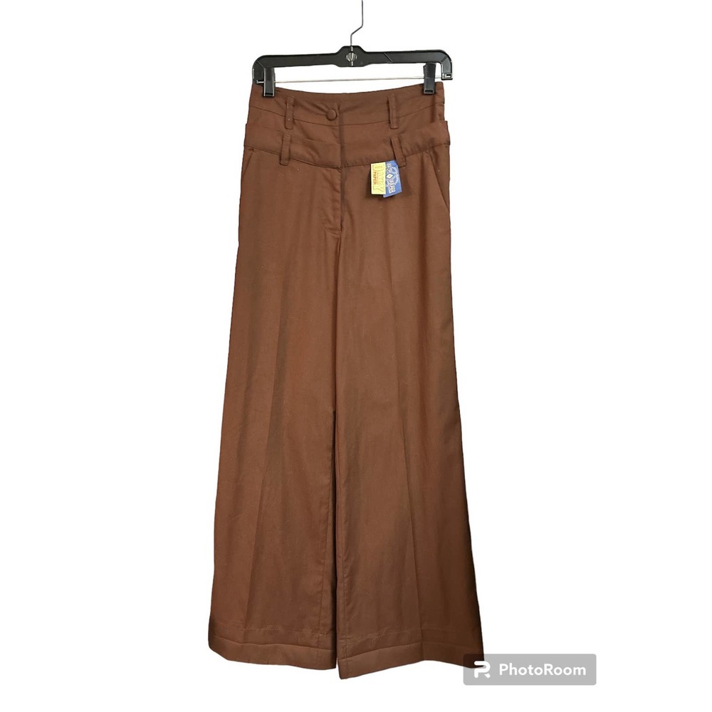 Daily Practice by Anthropologie high raise wide leg brown pants size XS